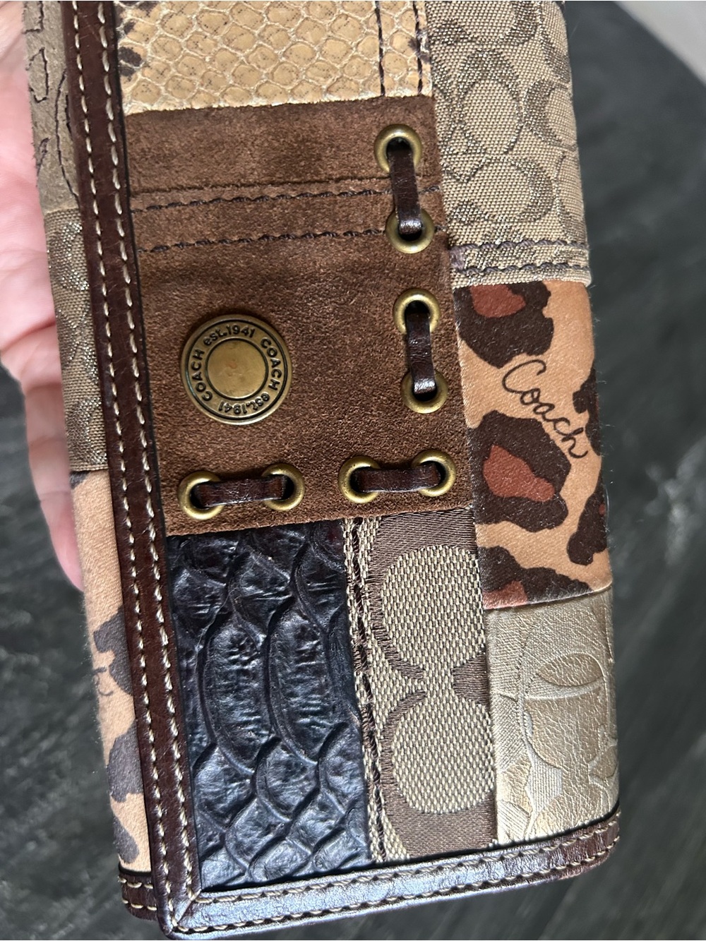 Coach Y2K vintage animal print patchwork long wallet - Picture 14 of 16